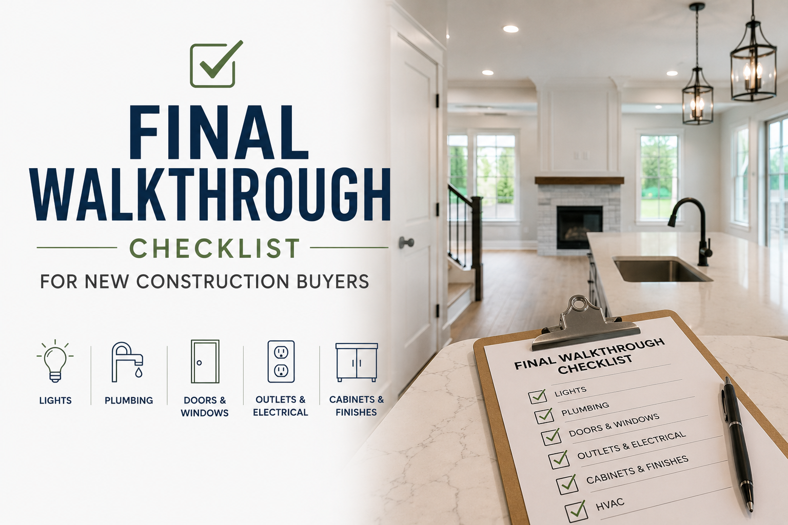 Final Walkthrough Checklist for New Construction Buyers header image.