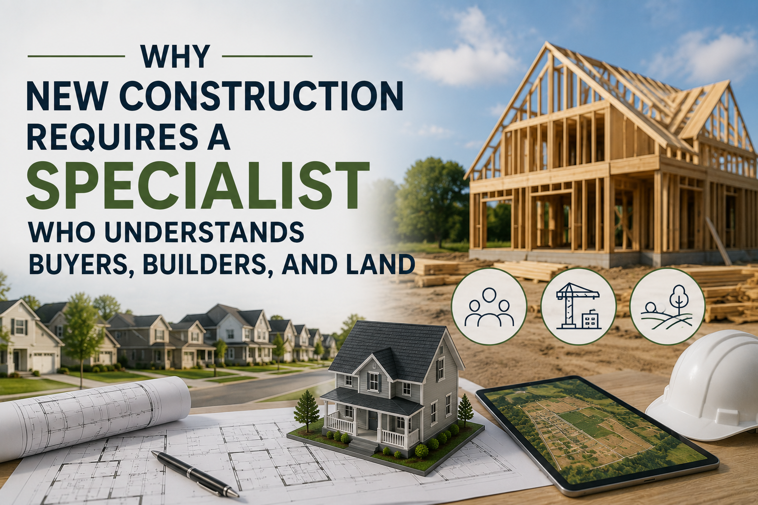 Why New Construction Requires a Specialist Who Understands Buyers, Builders, and Land header image.