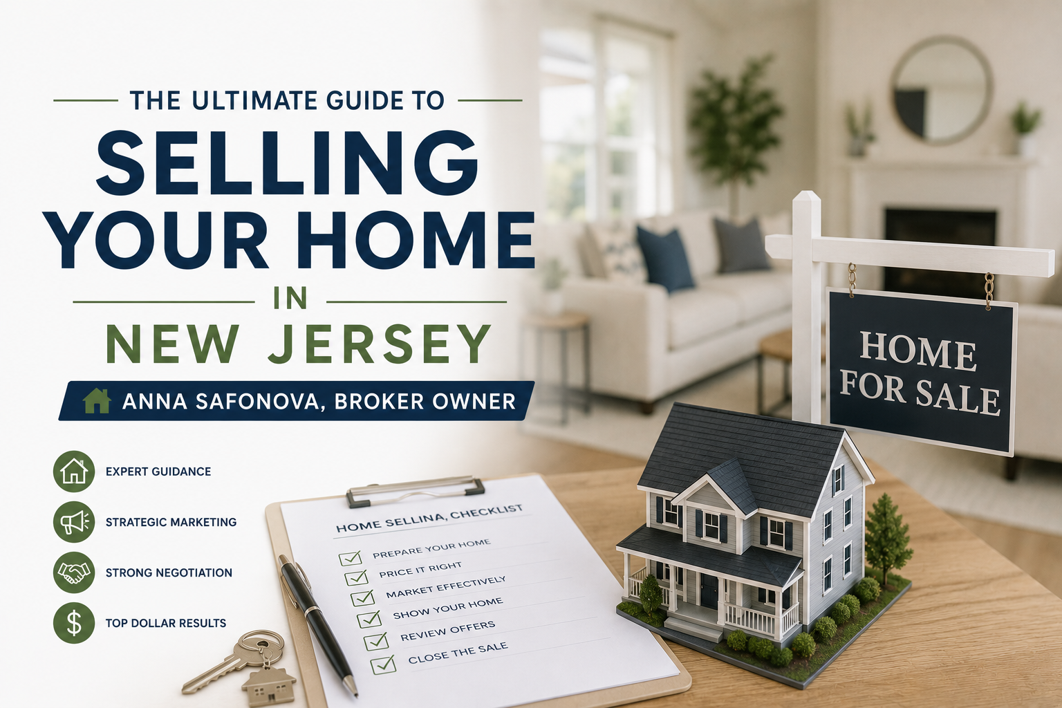 The Ultimate Guide to Selling Your Home in New Jersey — Anna Safonova, Broker Owner header image.