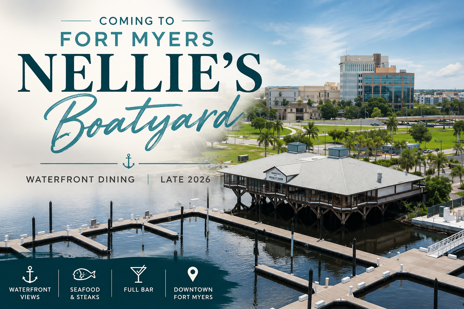 Nellie’s Boatyard coming to the Fort Myers waterfront near the Caloosahatchee River