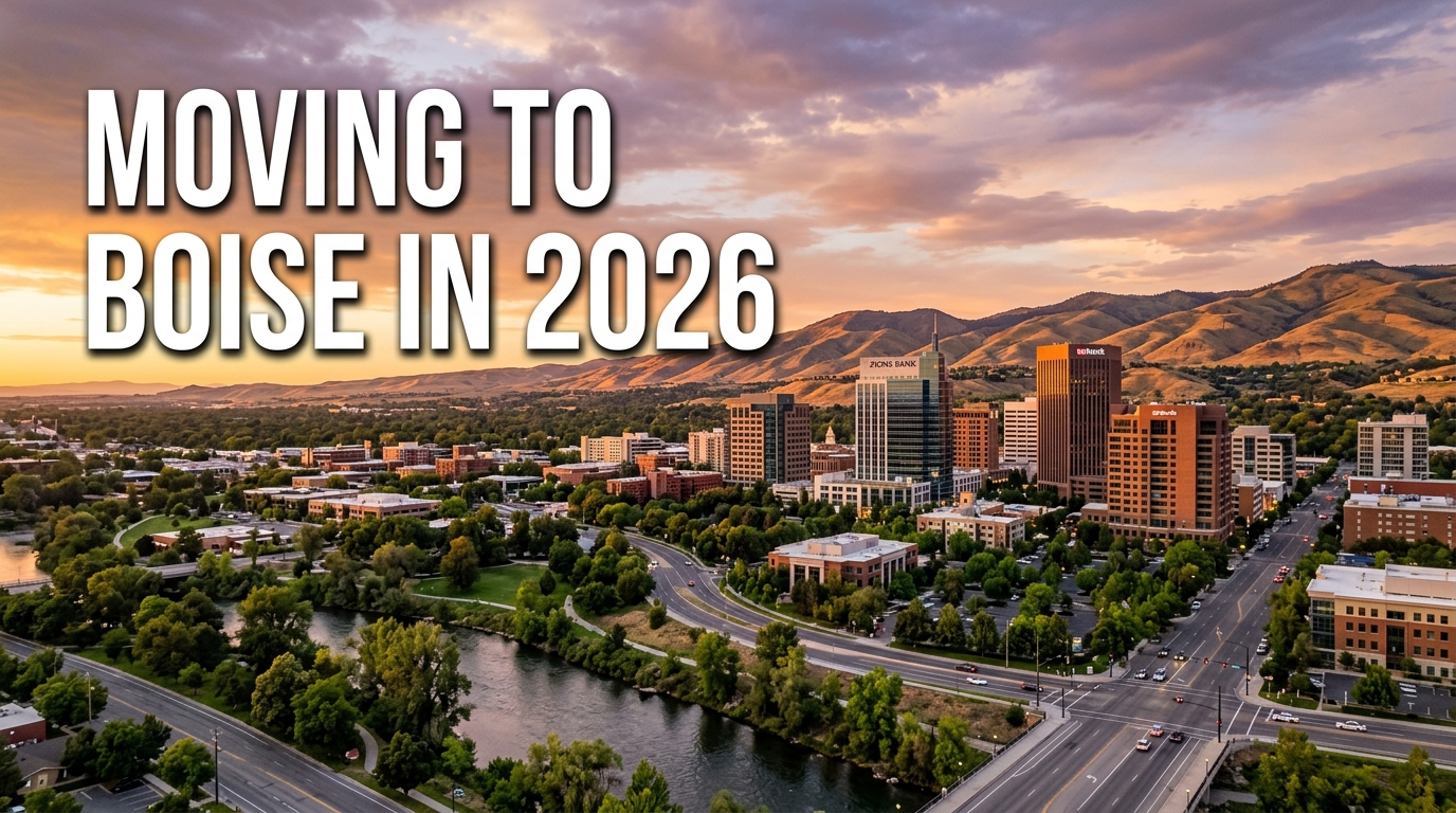 Boise Idaho skyline at sunset showing housing market and relocation to Boise in 2026