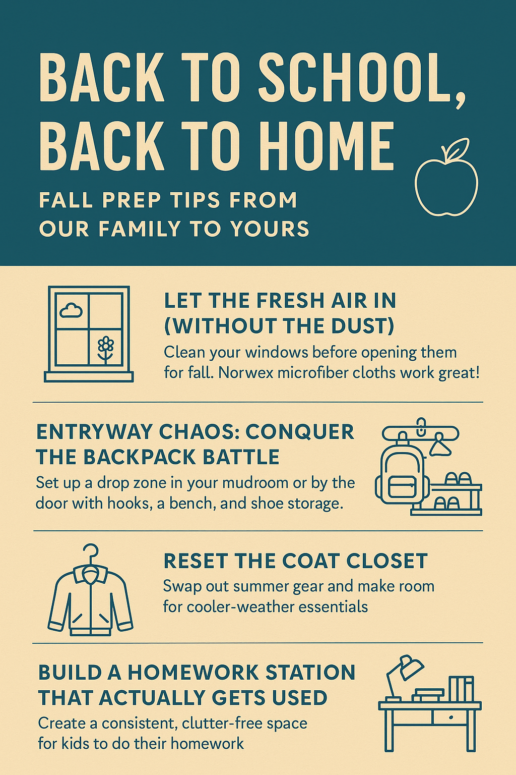Back to School, Back to Home: Fall Prep Tips from Our Family to Yours header image.