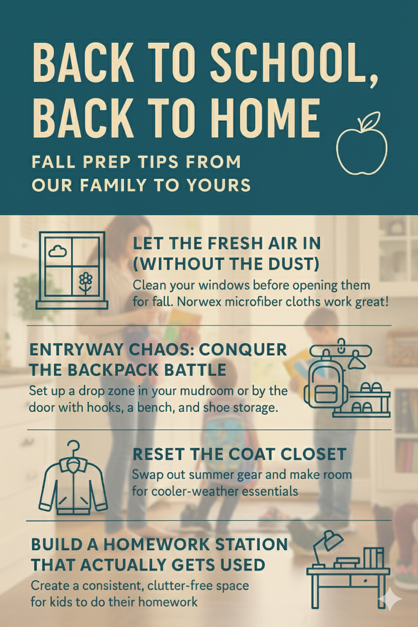 Back to School, Back to Home: Fall Prep Tips from Our Family to Yours header image.
