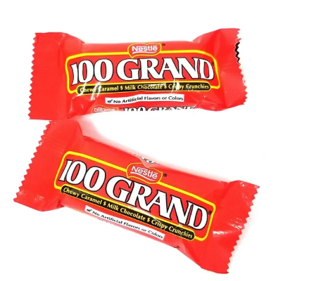 100 Grand fun-size bars in red wrappers