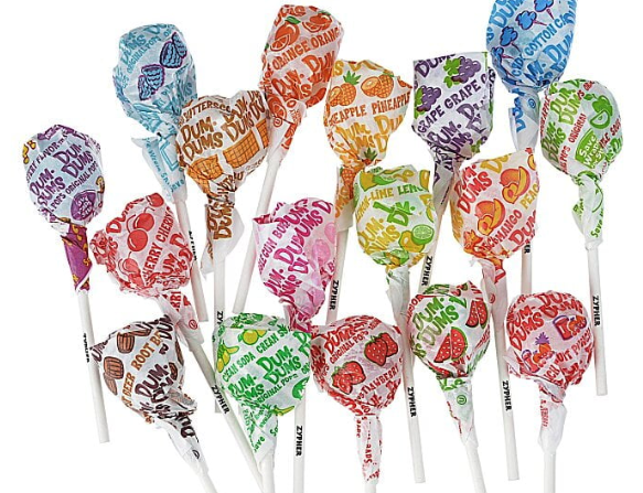 Assorted lollipops in bright colors