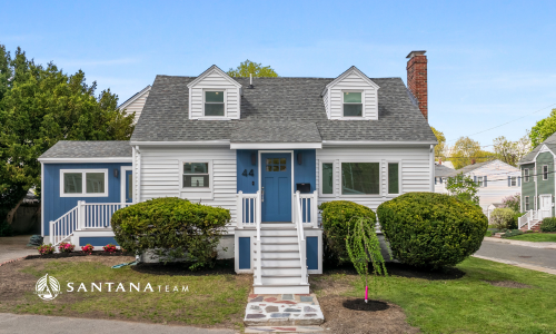 Exterior of renovated cape at 44 Greenhalge St in Medford, sold by the Santana Team after accepting an offer in 4 days.