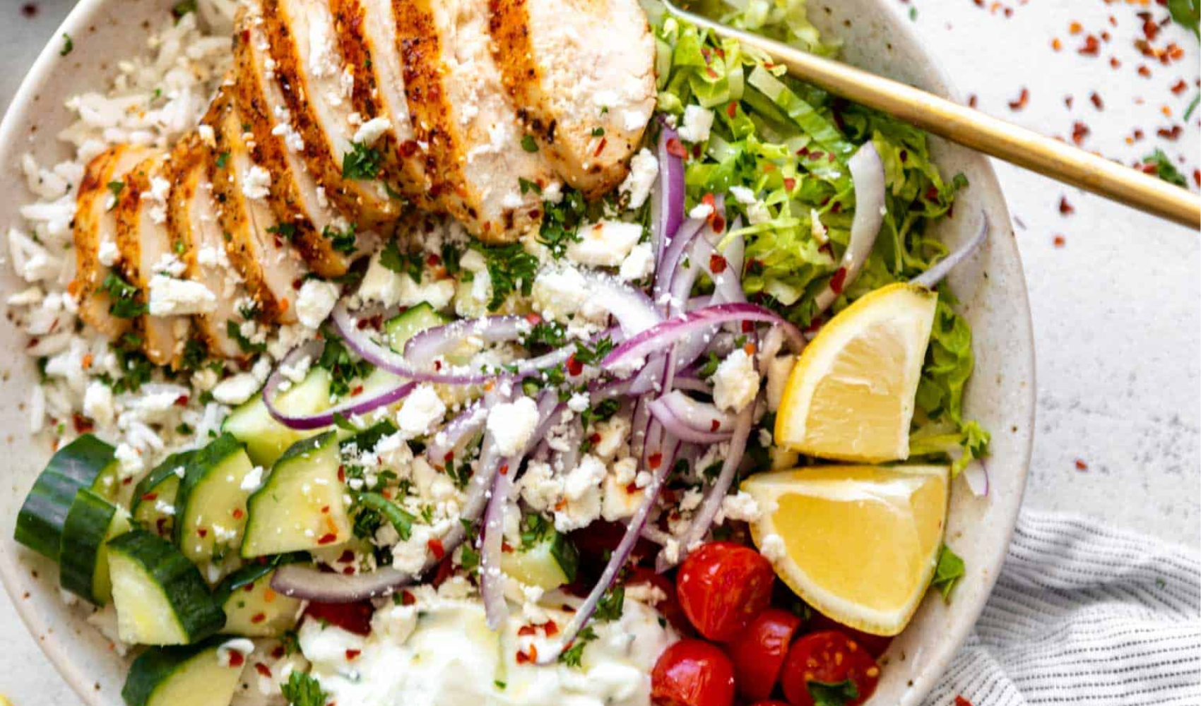 A Refreshing Weeknight Delight: Greek Chicken Bowls header image.