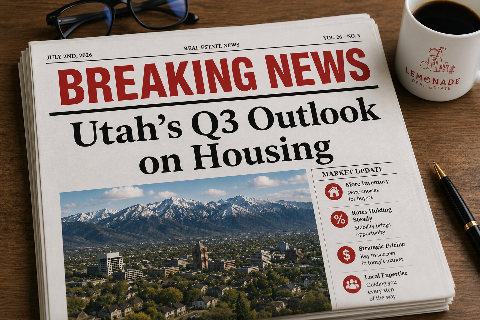Utah Housing Market Update: 2026 Q2 Recap and Q3 Outlook header image.