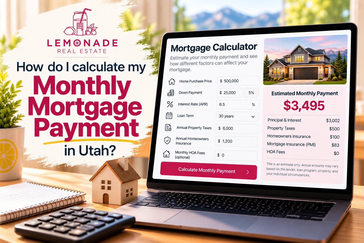 How to Calculate Your Monthly Mortgage Payment in Utah header image.