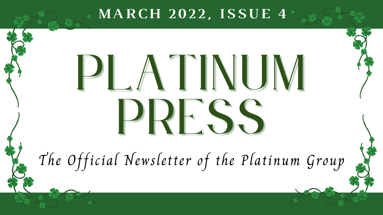March Platinum Press Newsletter header image.