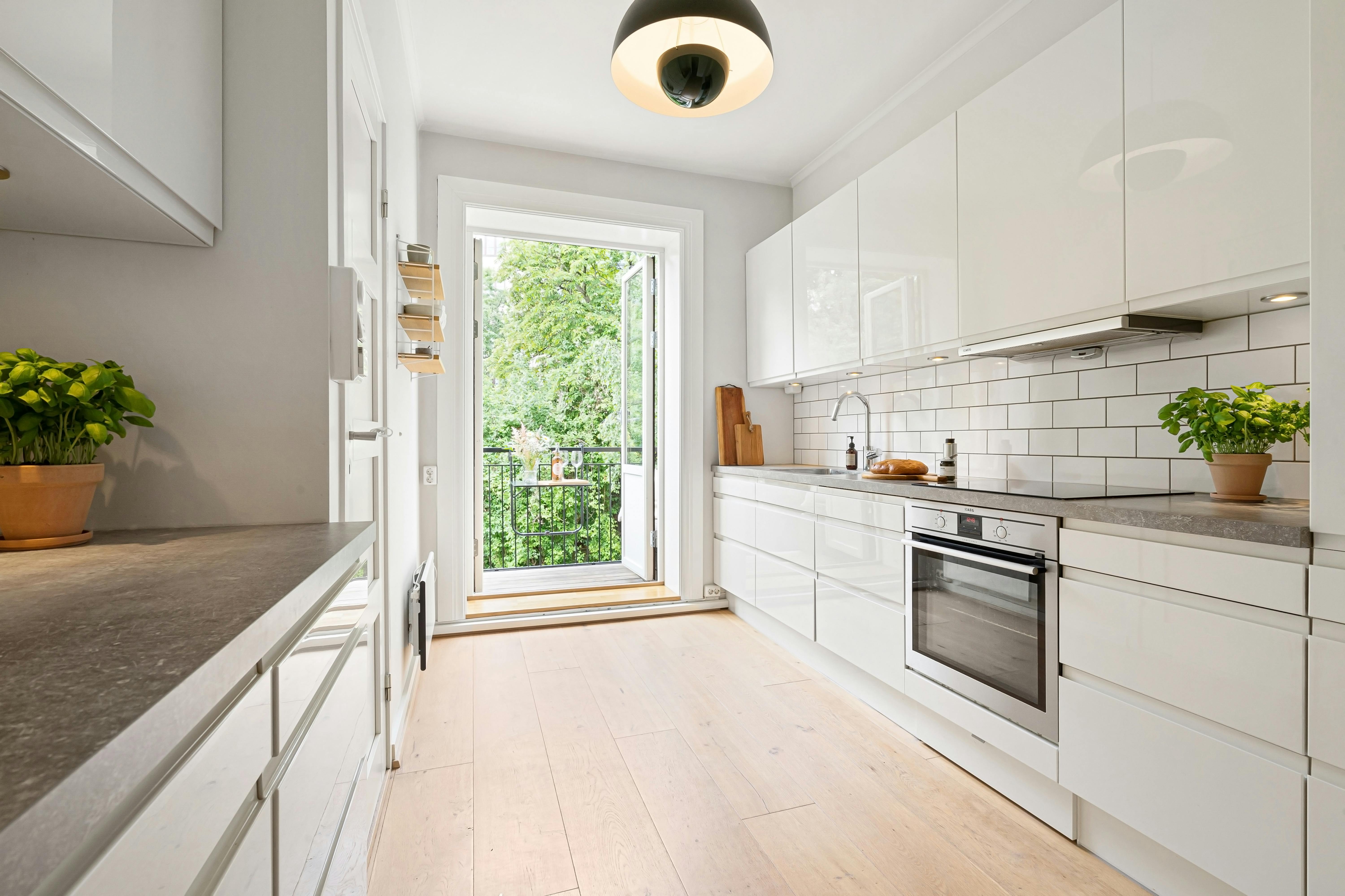 Modern Kitchen with Bright Lighting 