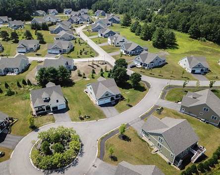 Aerial View of New England Neighborhood