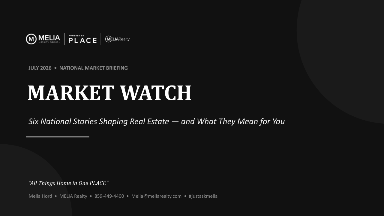 MELIA's Monthly Market Update- July 2026 header image.