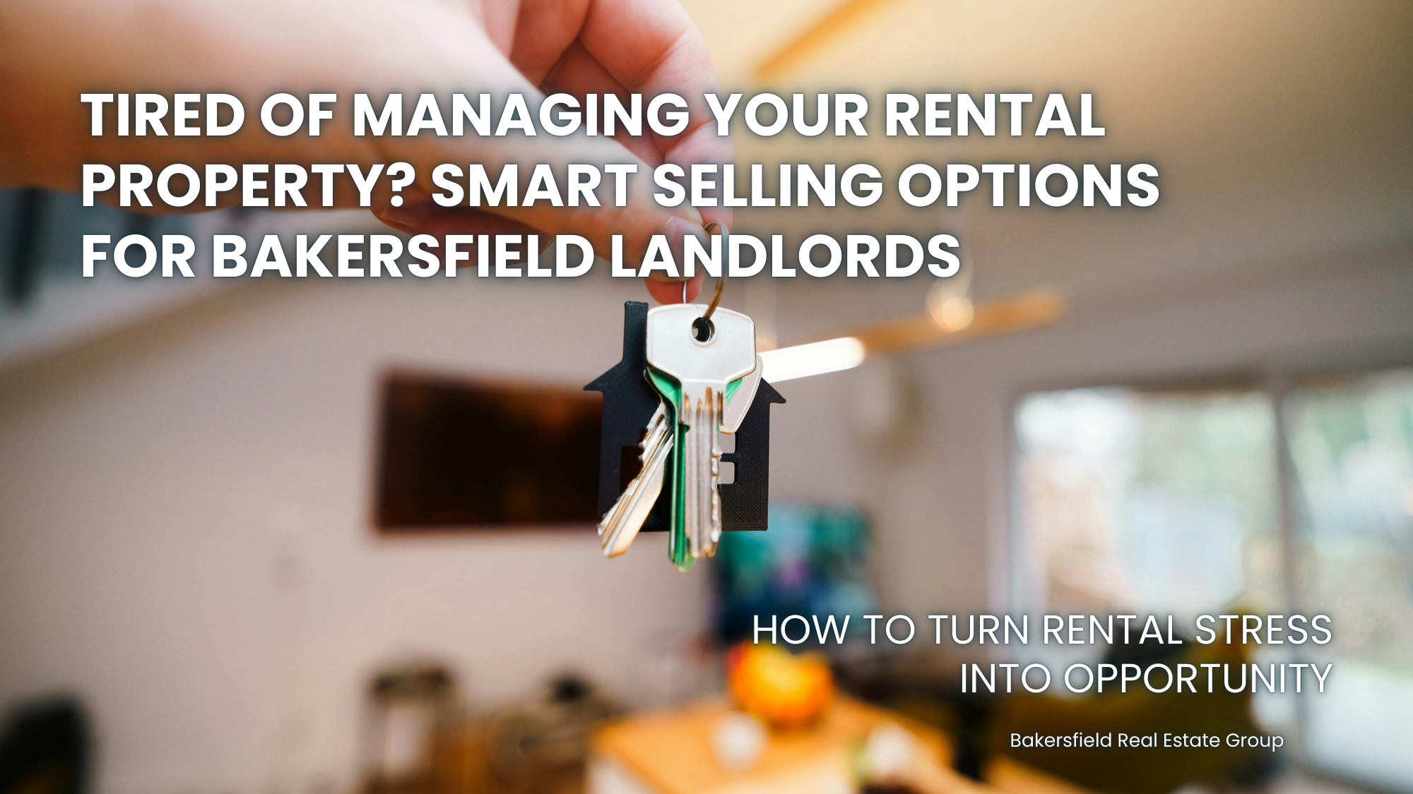 Real estate advisor meeting with homeowners inside a bright home representing options for selling a rental property in Bakersfield California.