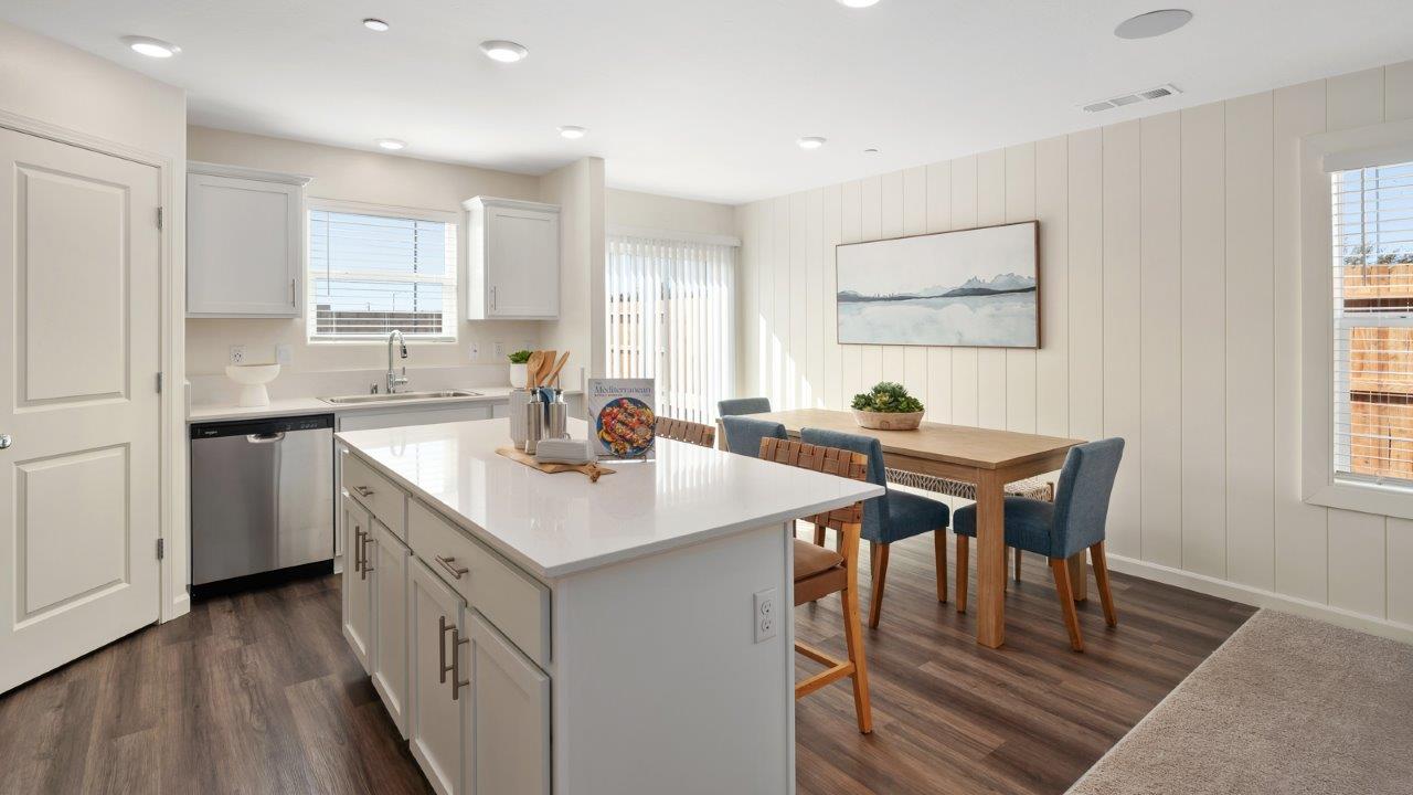 Move-in ready D.R. Horton new construction interior in Bakersfield for first-time home buyers.