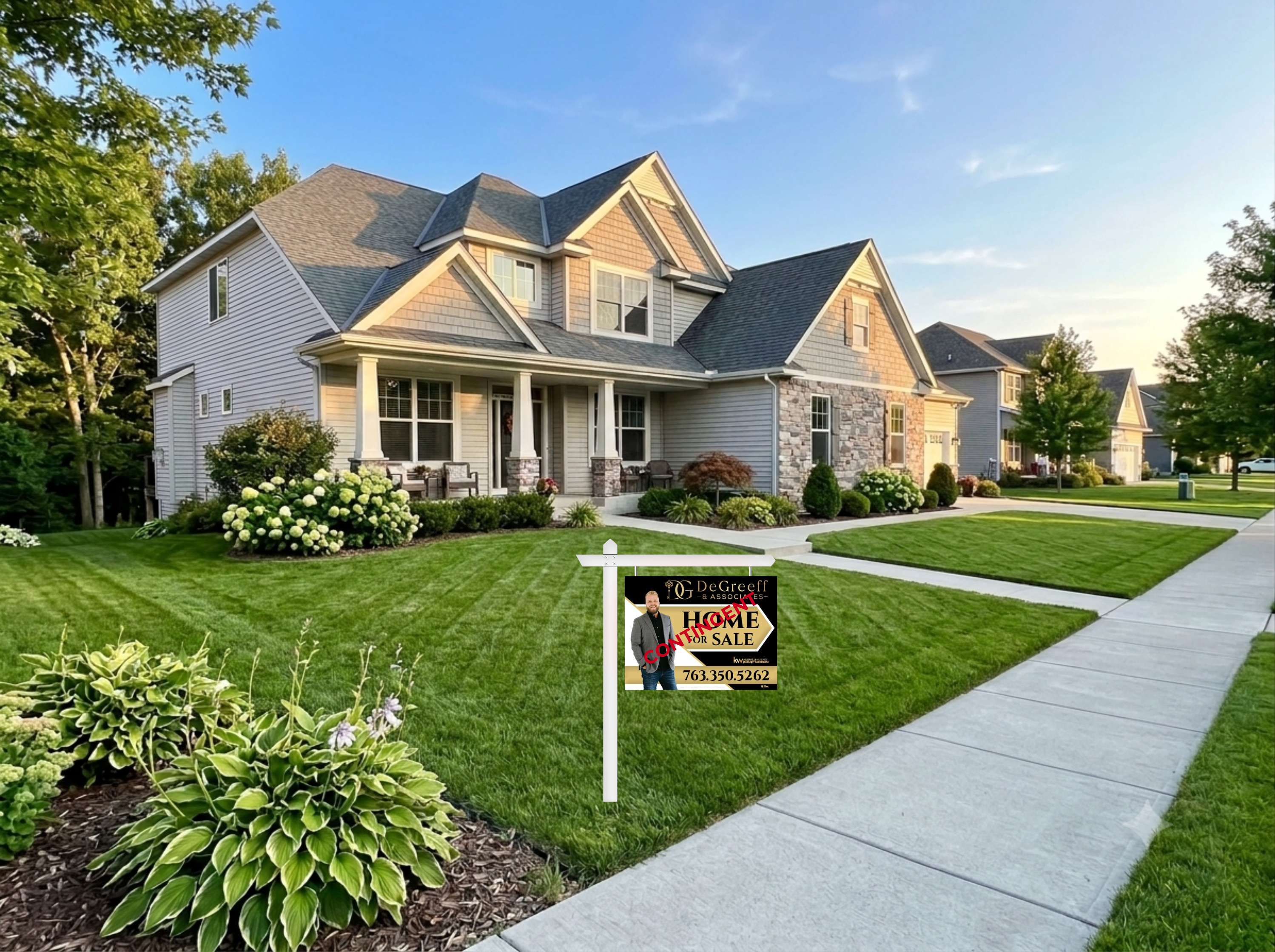Contingent home for sale sign in Minnesota