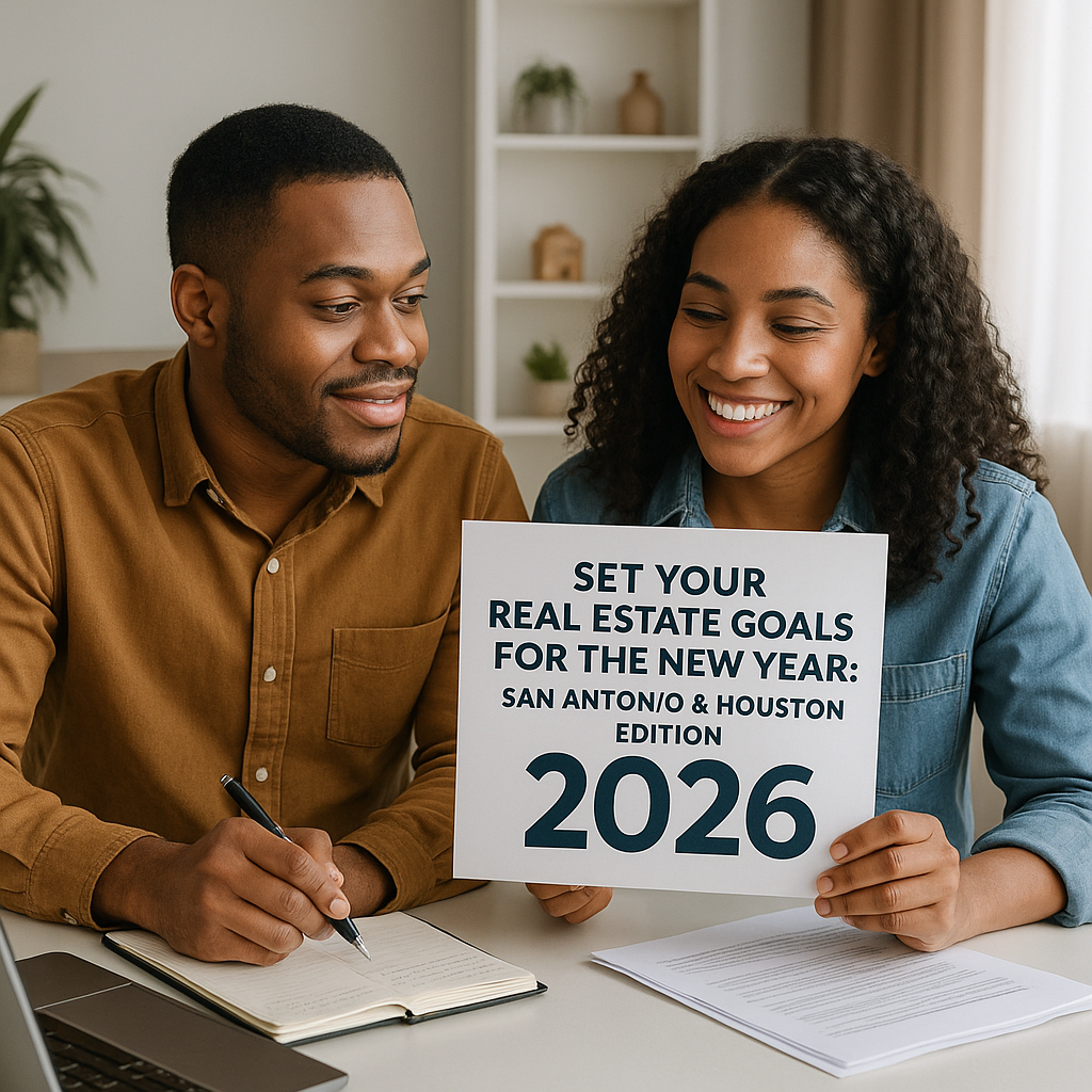 family at home setting up their real estate goals for the new year