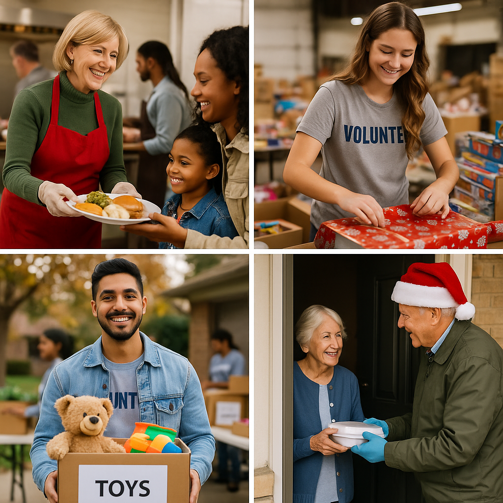 people volunteering during the holidays with organizations