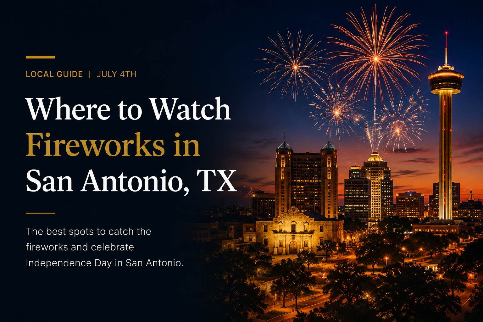 Fourth of July fireworks in San Antonio, Texas