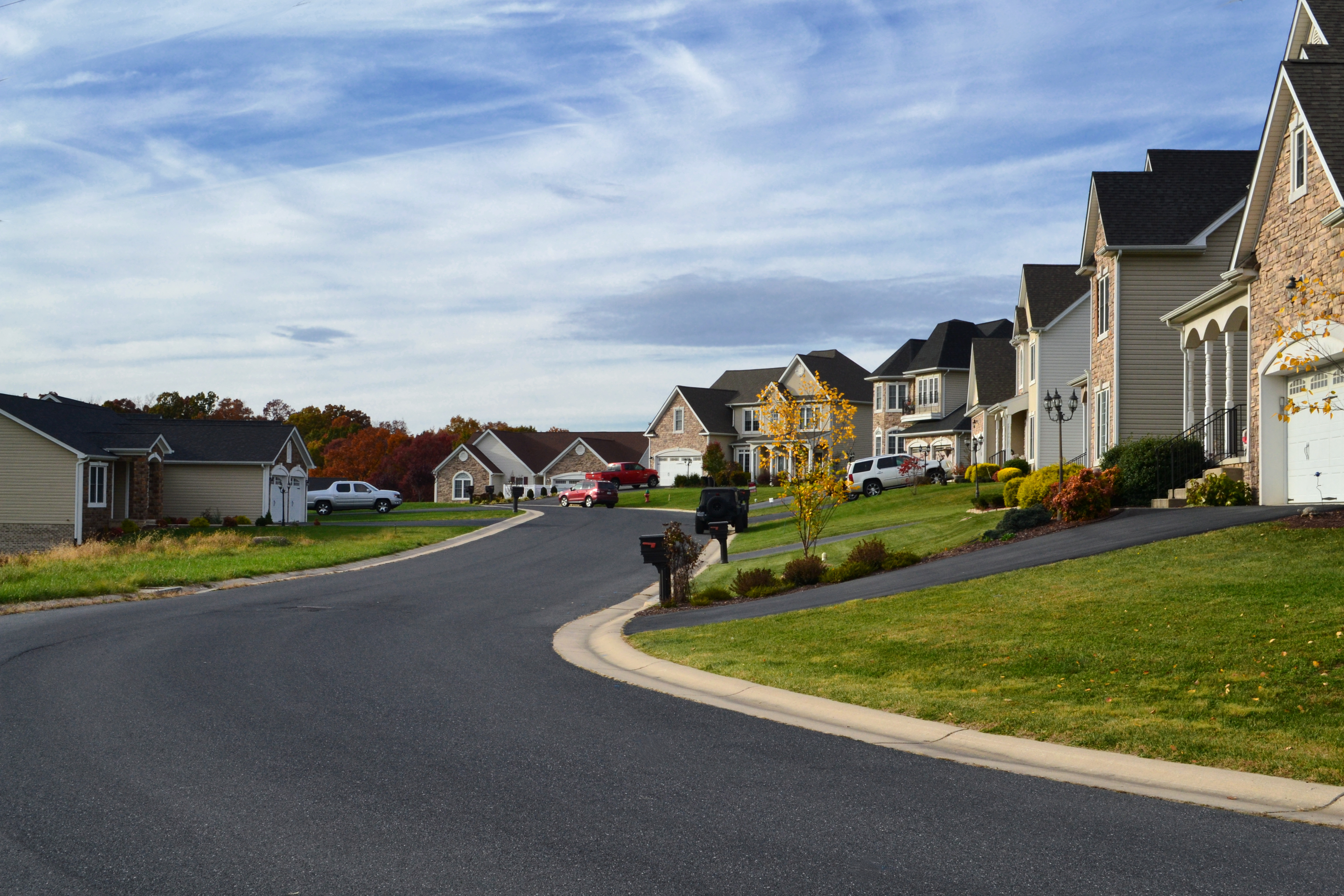 Homes on a street in Idaho.
