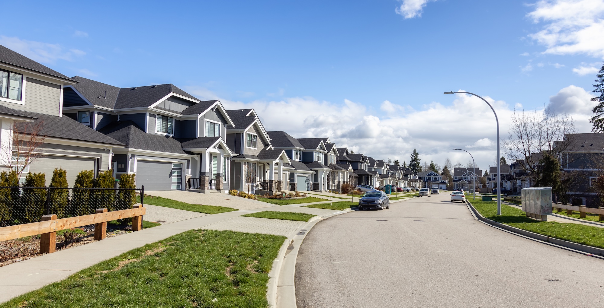 Homes on a street in Idaho.