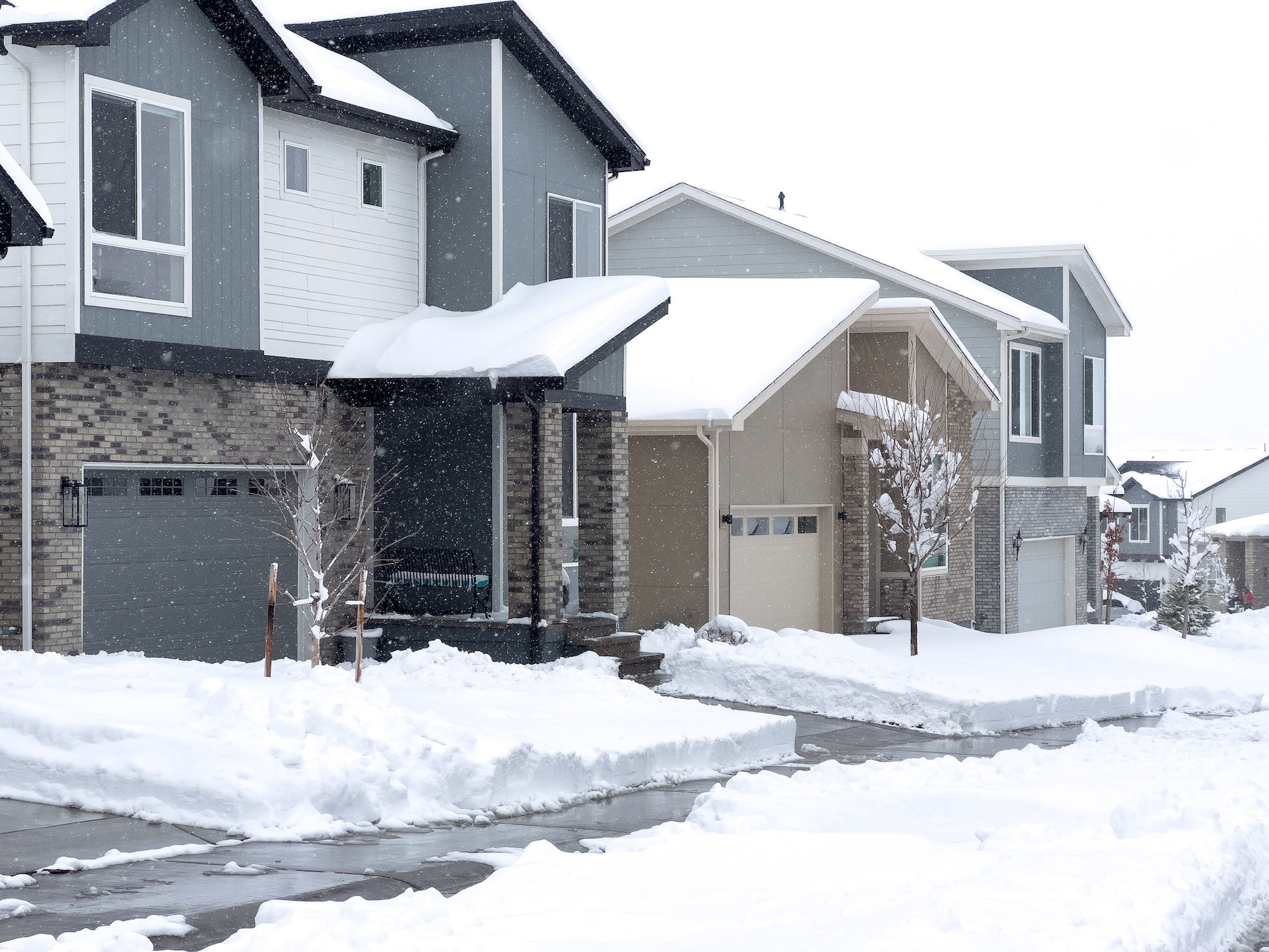 New homes in the wintertime in Idaho Falls.
