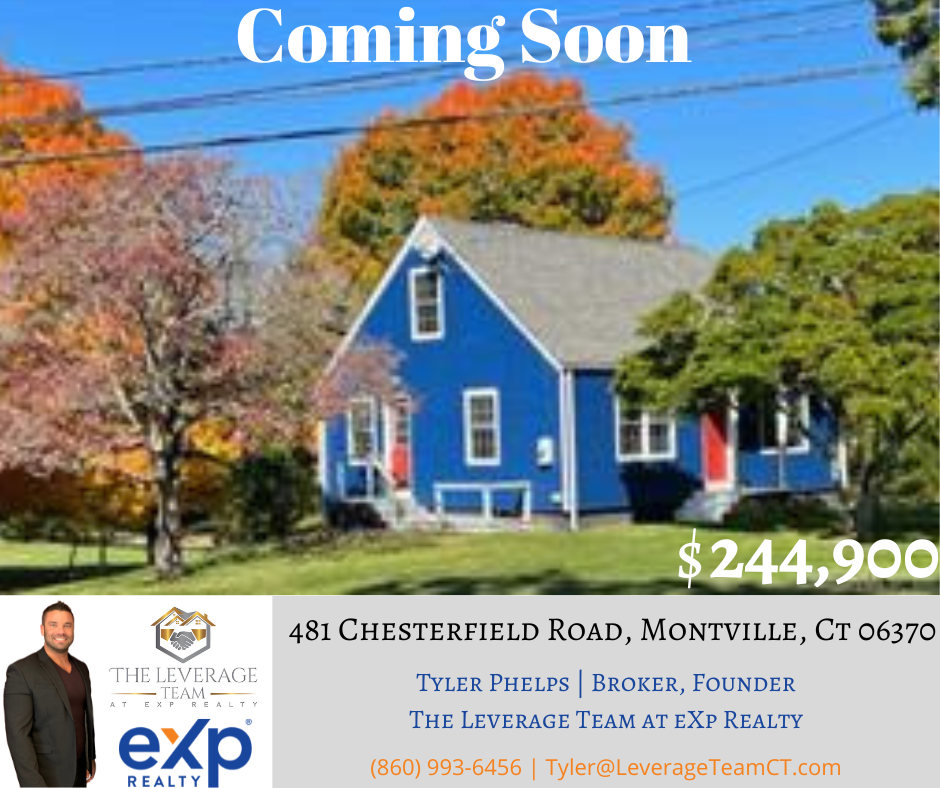 COMING SOON!!! 481 Chesterfield Rd,Montville, CT 06370 $244,900 header image.
