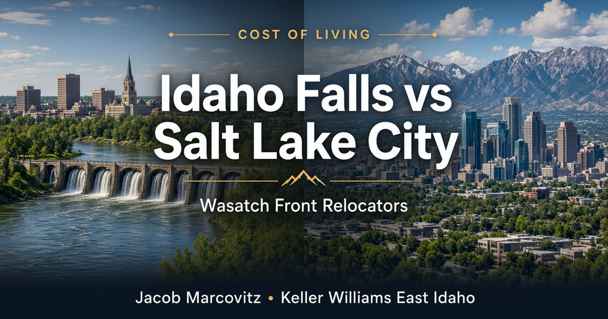 Cost of living comparison Idaho Falls vs Salt Lake City for Wasatch Front relocators — Jacob Marcovitz, Keller Williams East Idaho