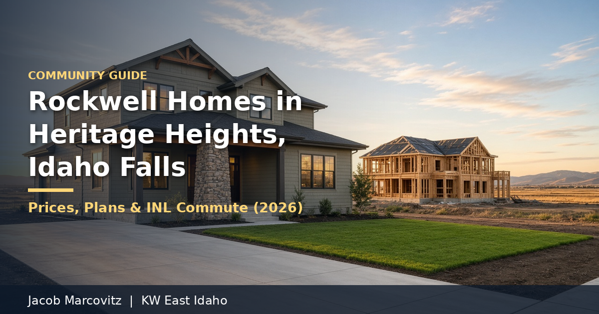 New-construction homes in Heritage Heights, Idaho Falls, Idaho, from the Rockwell Homes community guide by Jacob Marcovitz, Keller Williams East Idaho.
