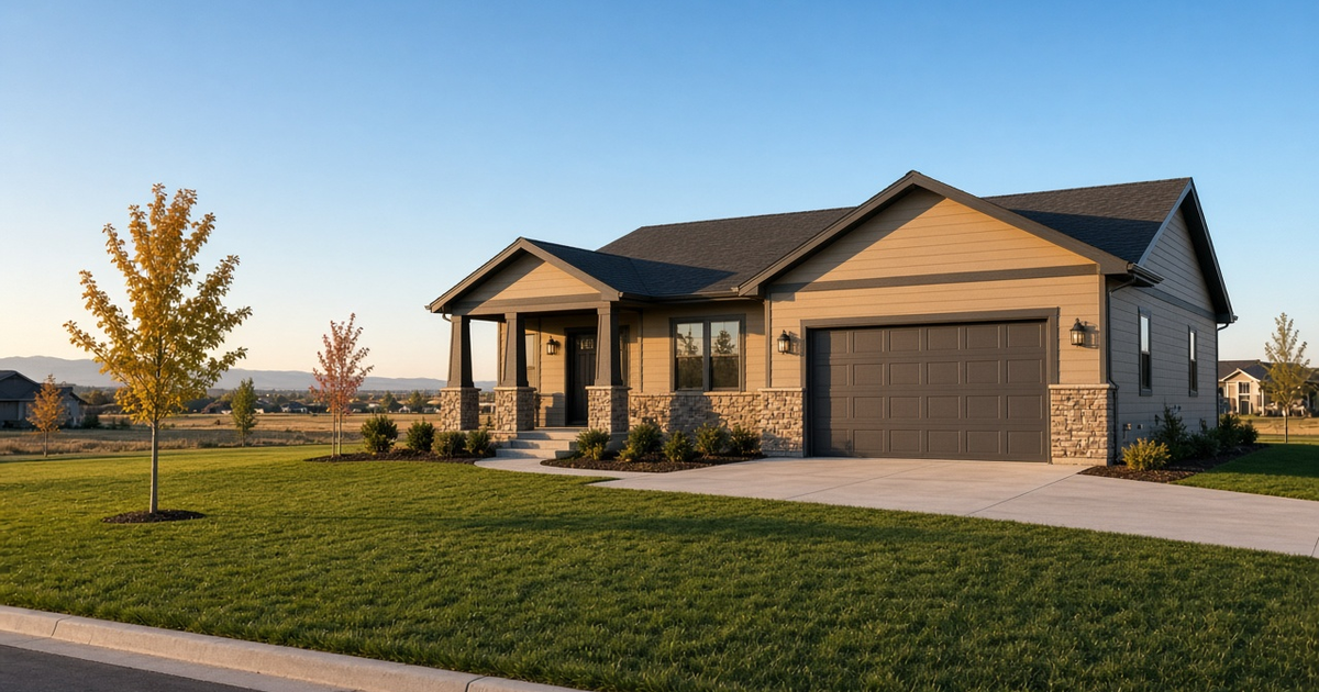 New single-story home in an Eastern Idaho subdivision