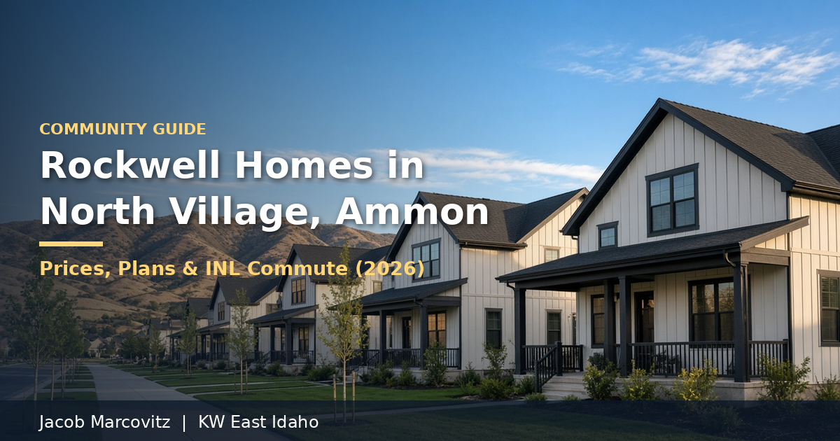 New-construction homes in North Village, Ammon, Idaho, from the Rockwell Homes community guide by Jacob Marcovitz, Keller Williams East Idaho.