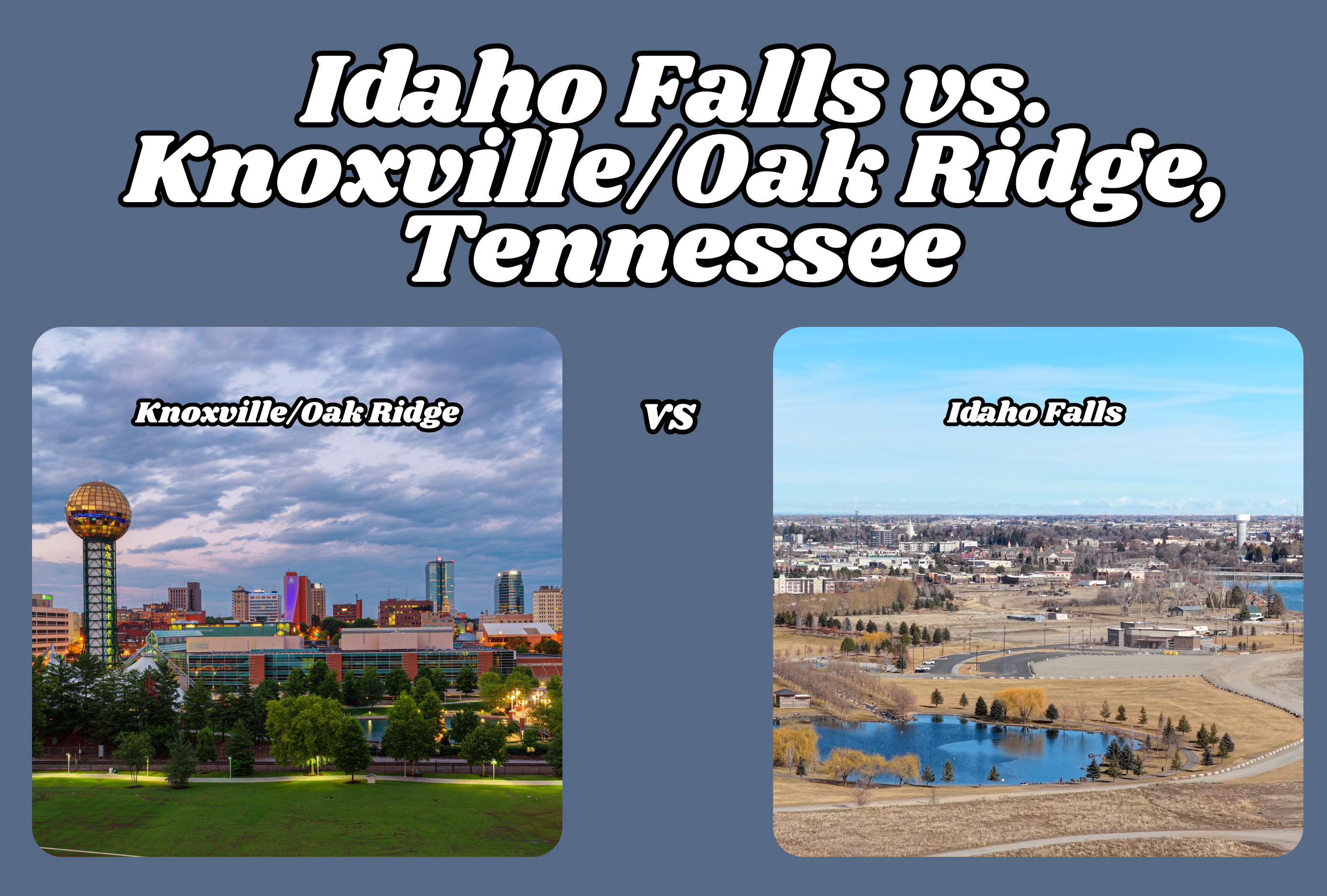 Cost of Living: Idaho Falls vs. Knoxville/Oak Ridge, Tennessee header image.