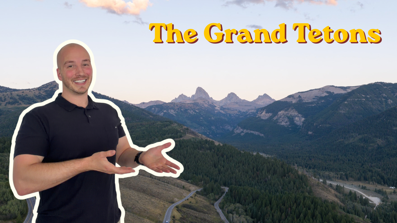 Jacob Marcovitz with the Grand Tetons from the Idaho side, on the drive from Idaho Falls to Driggs, Keller Williams East Idaho.