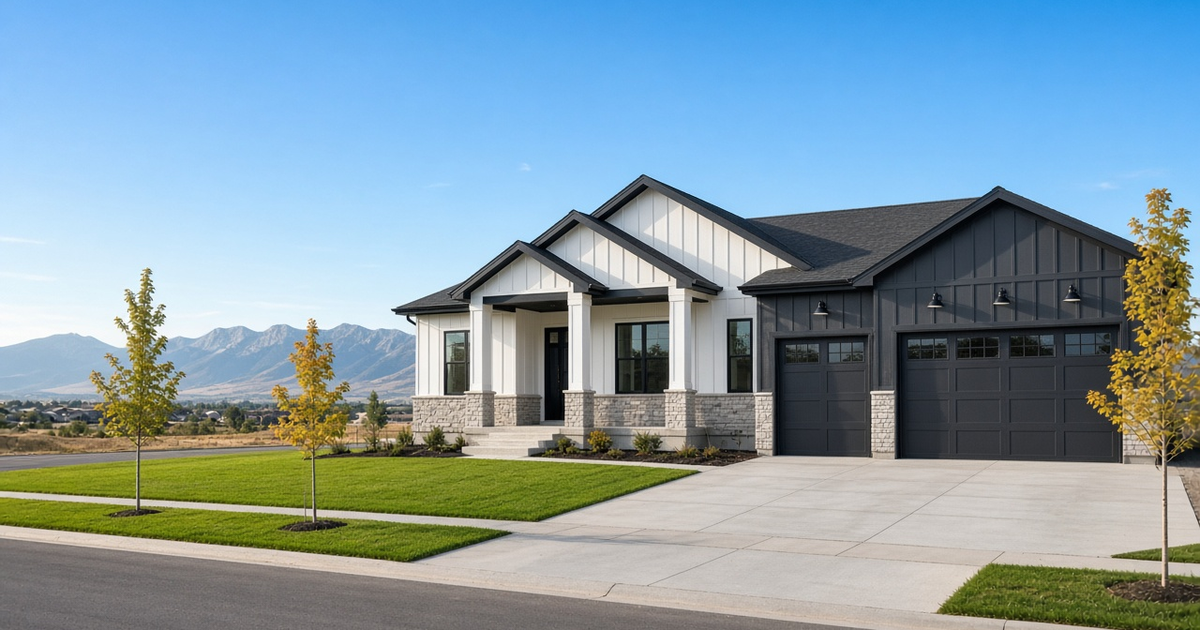 New single-story home in an Eastern Idaho subdivision
