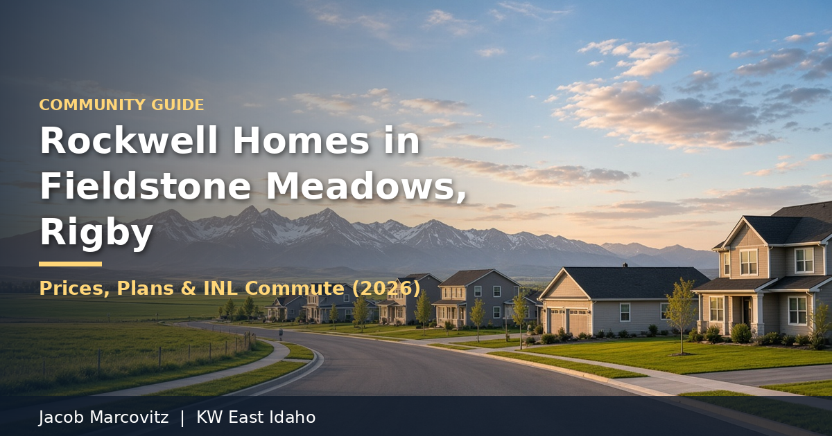 New-construction homes in Fieldstone Meadows, Rigby, Idaho, from the Rockwell Homes community guide by Jacob Marcovitz, Keller Williams East Idaho.
