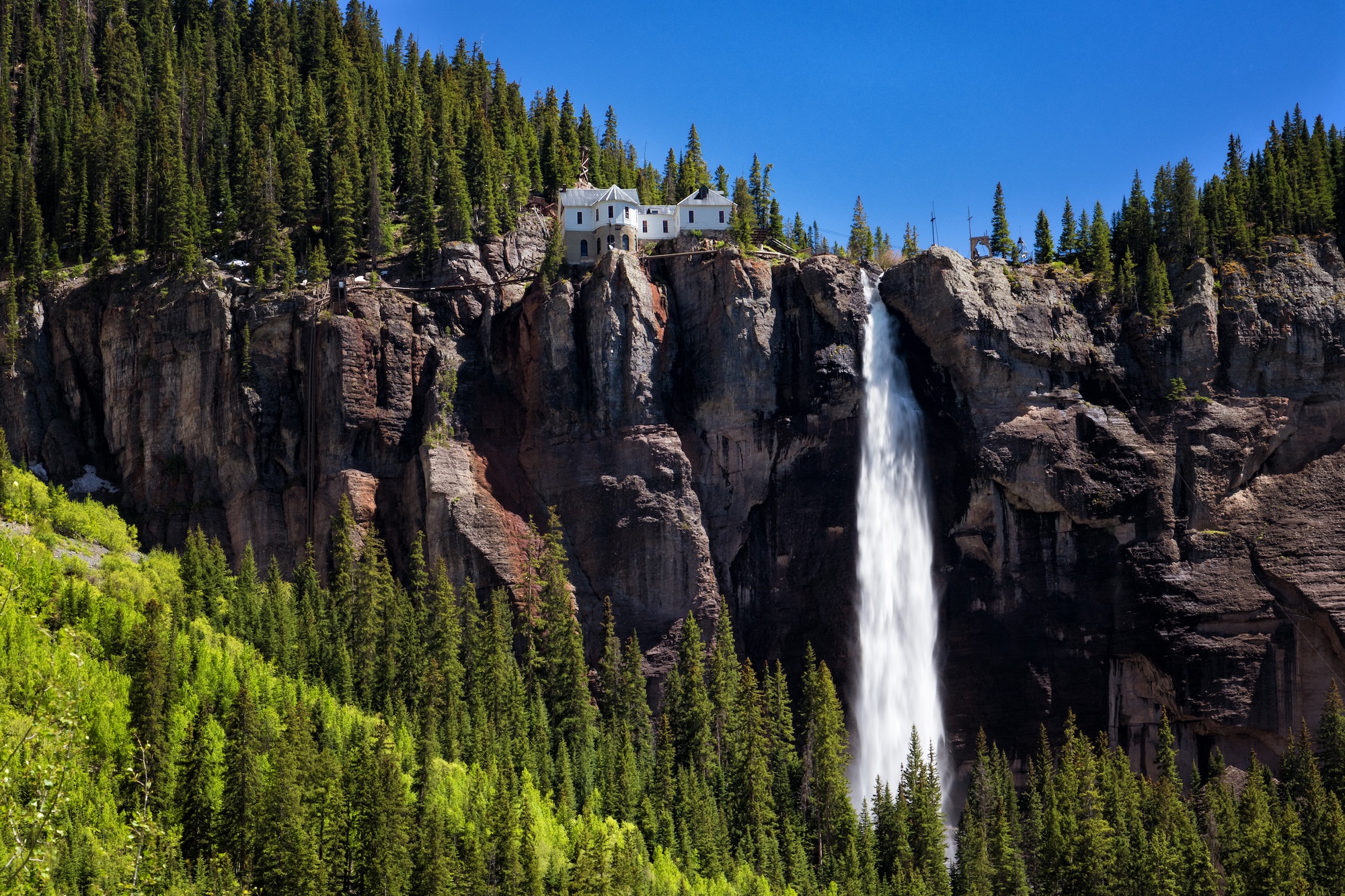Bridal Veil Falls is the tallest free-falling waterfall in Colorado