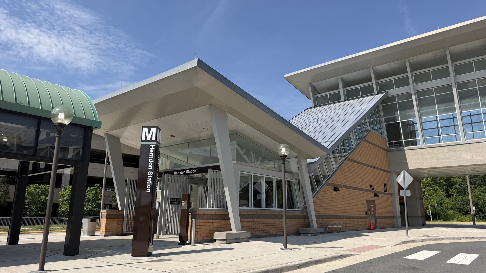 Exterior of Herndon Metro Station on the Silver Line in Virginia