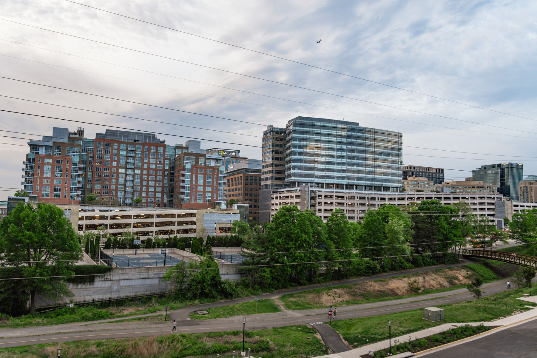 Buildings and paths around Reston Town Center, Virginia