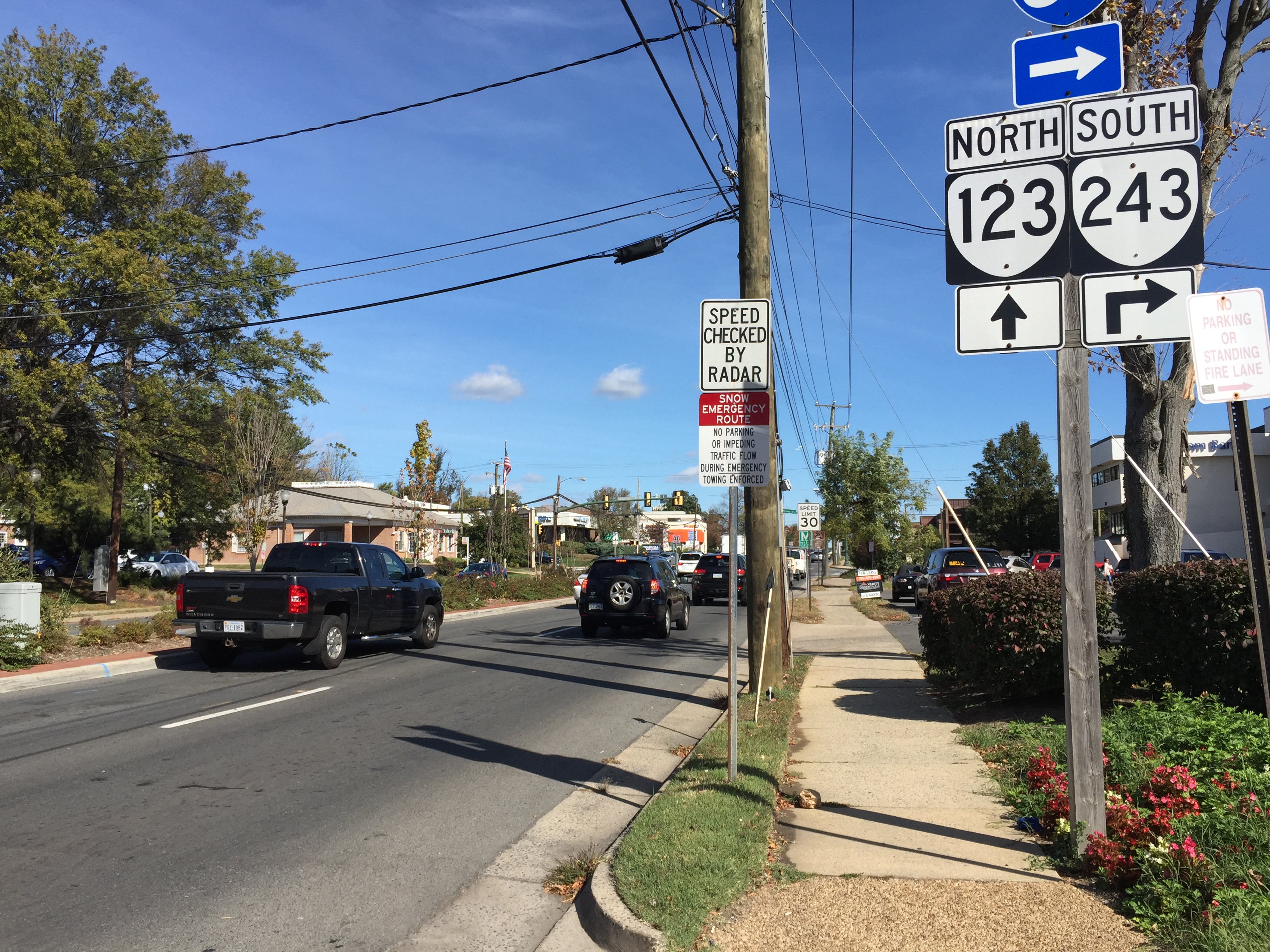 Historical 2016 view of Maple Avenue at Nutley Street in Vienna, Virginia, by Famartin