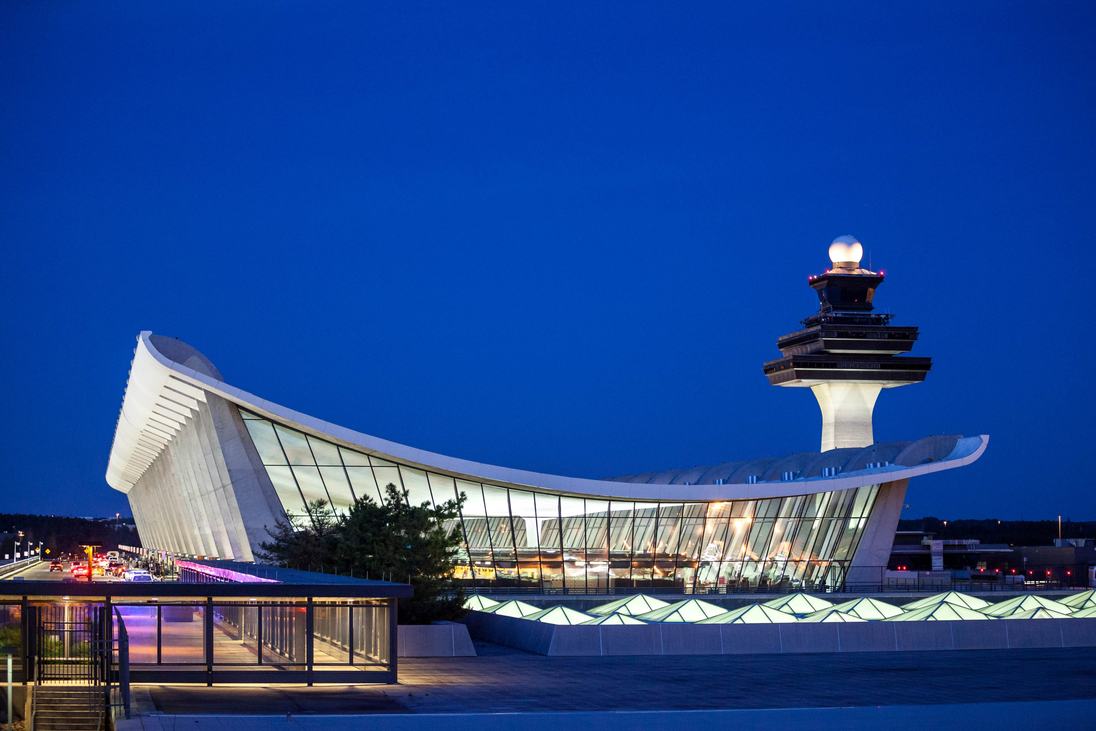 The iconic Eero Saarinen-designed main terminal at Washington Dulles International Airport (IAD), a key driver for the Northern Virginia real estate market expansion.