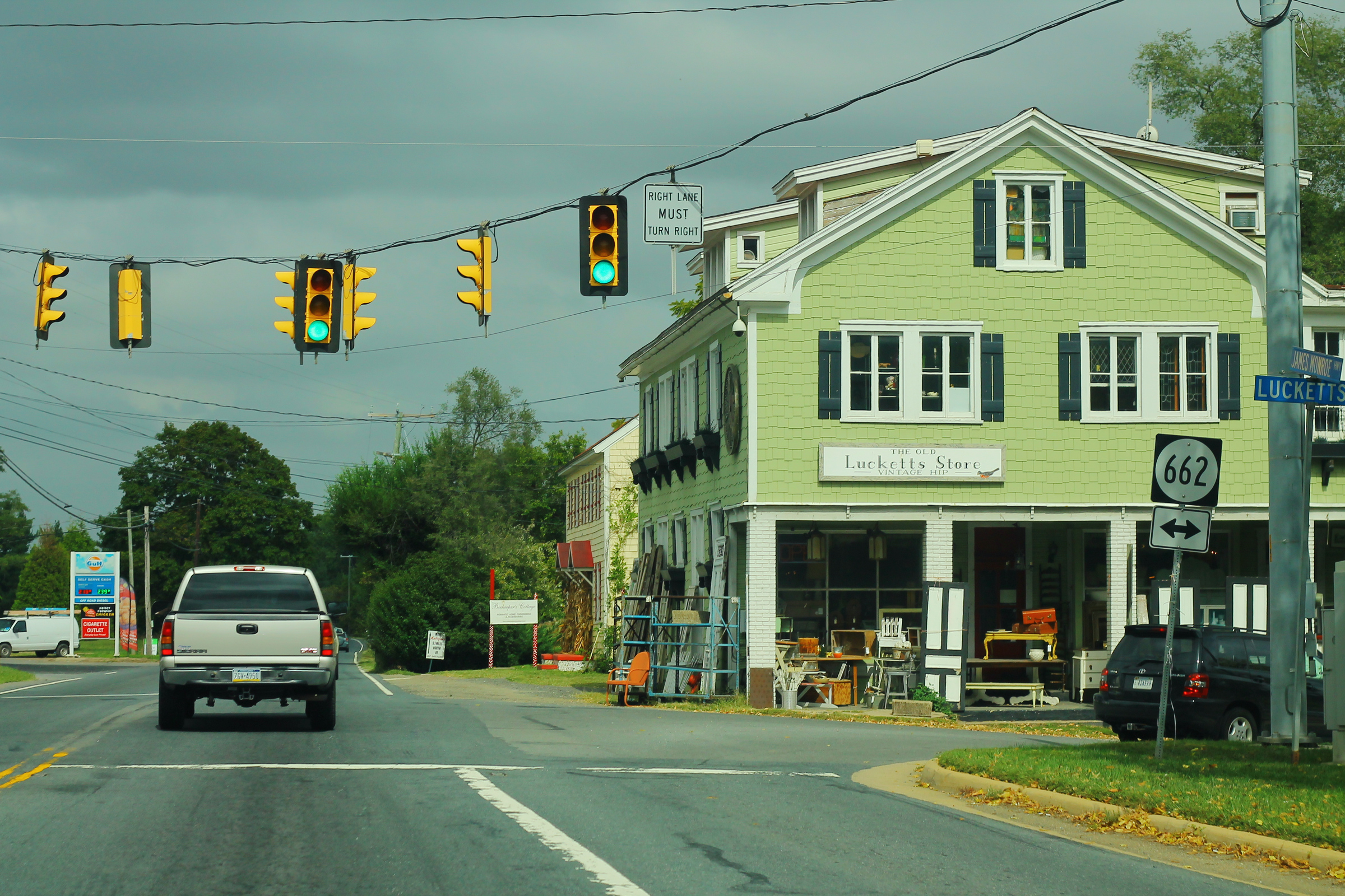 Archival 2015 photograph of Route 15 at Lucketts Road beside the Old Lucketts Store
