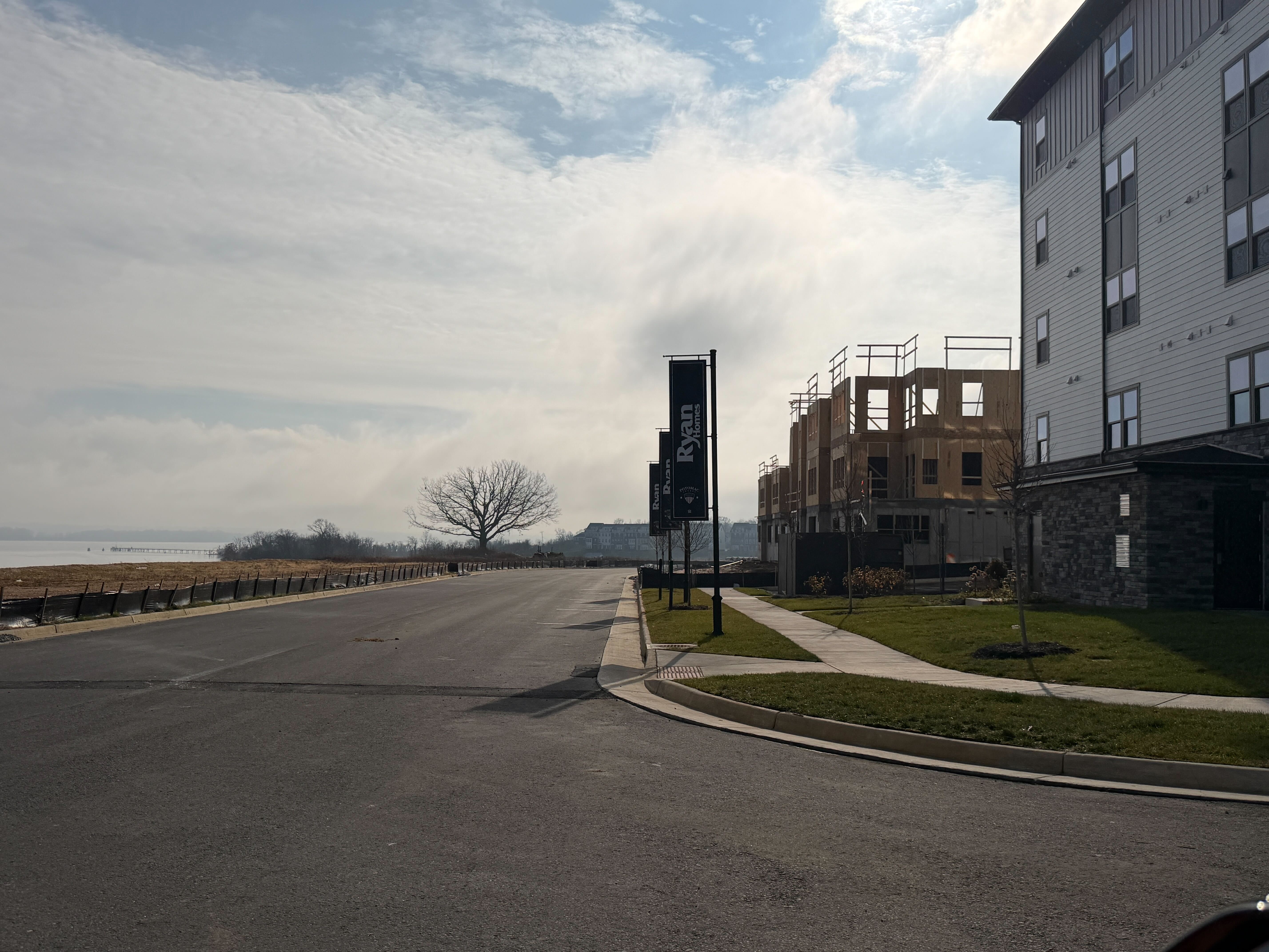 Townhomes under construction at Potomac Shores in Dumfries, Virginia
