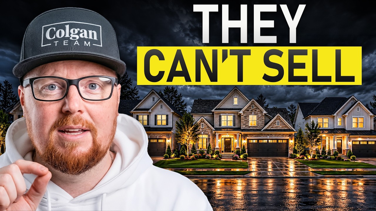 Chris Colgan video thumbnail reading They Can’t Sell, with a stylized housing background