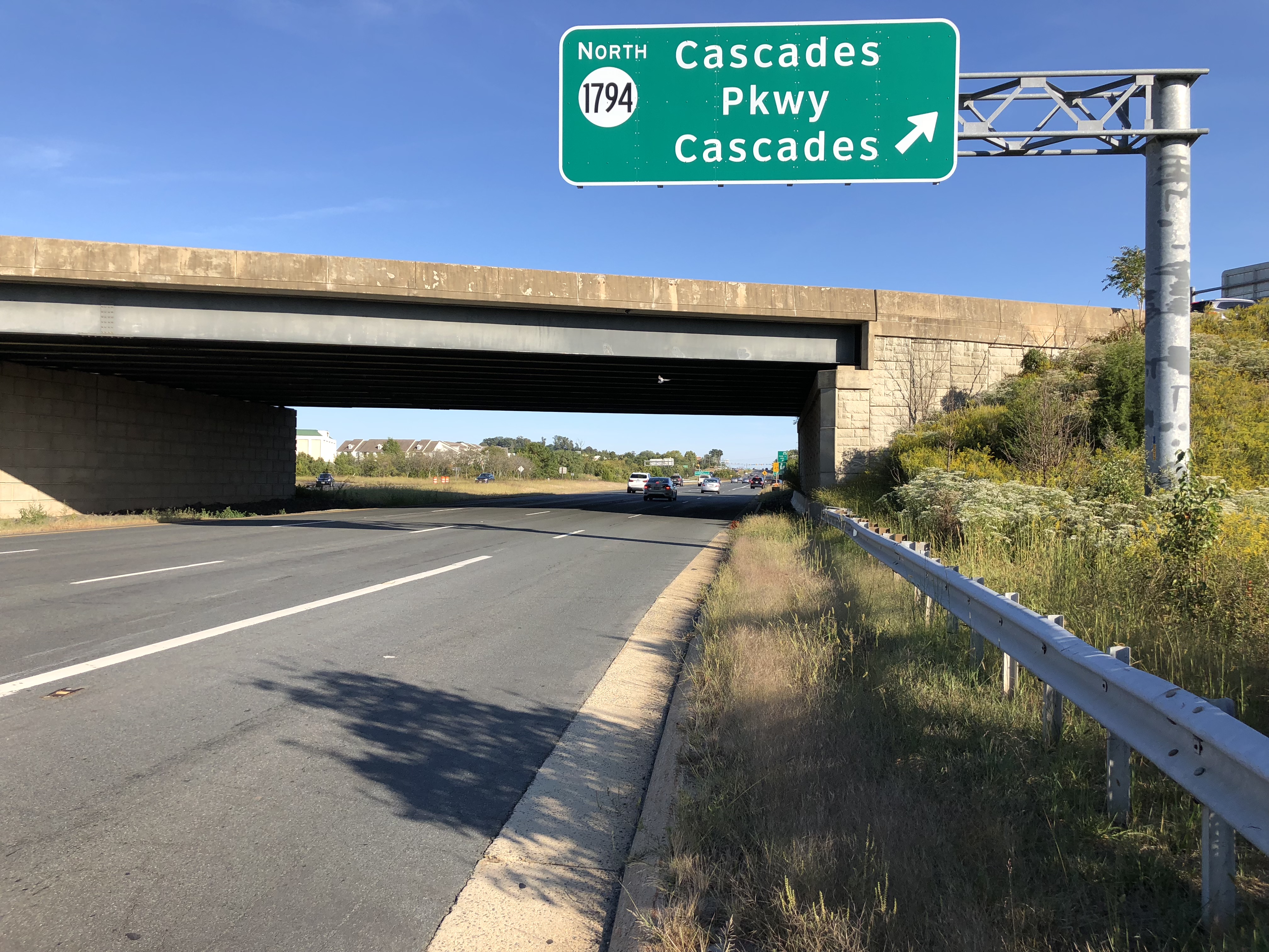 Archival September 2019 view of Route 7 at the Cascades Parkway exit in Loudoun County