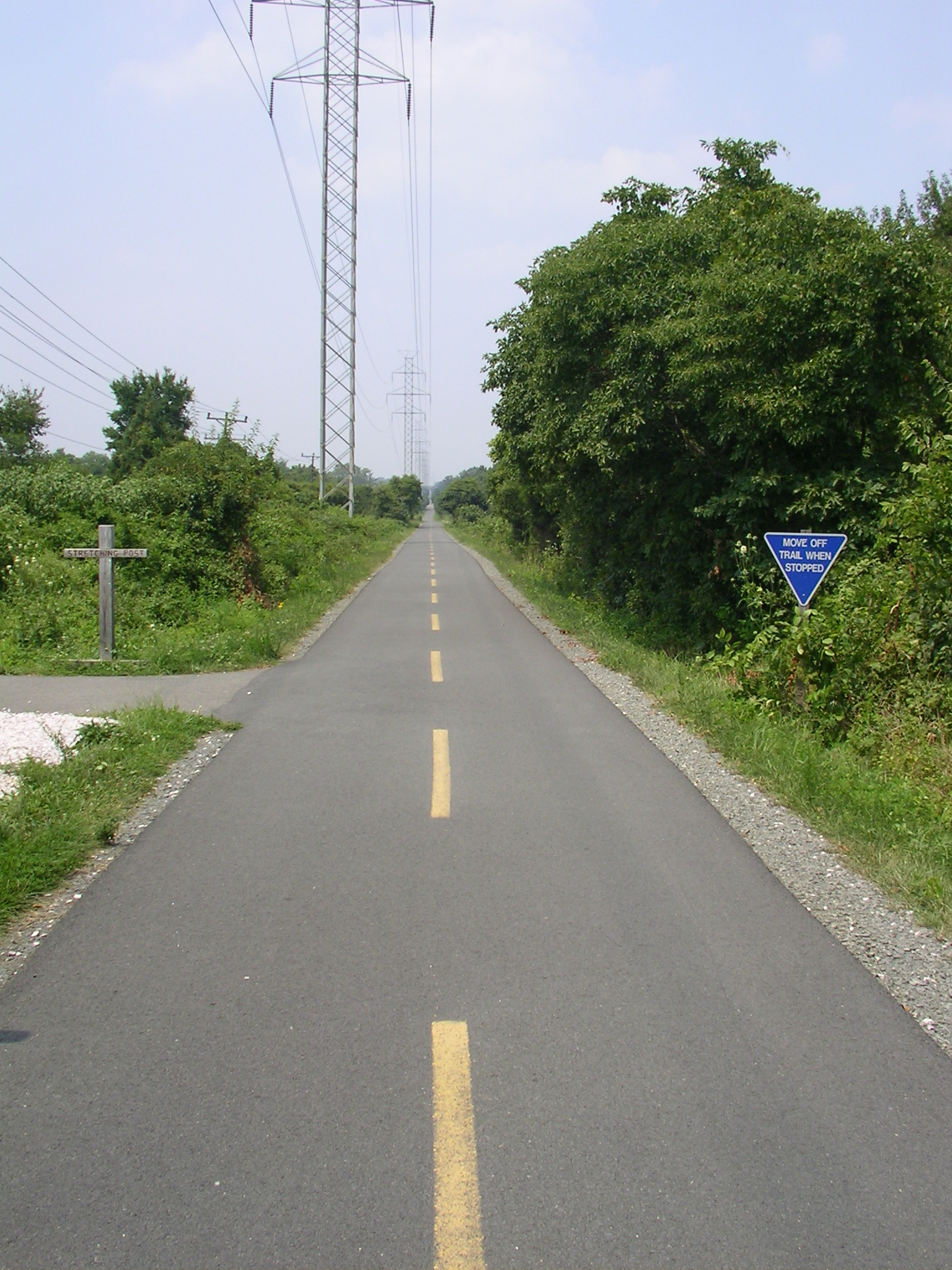 Archival W&OD Trail near Ashburn in August 2006; not the Sterling Boulevard construction site
