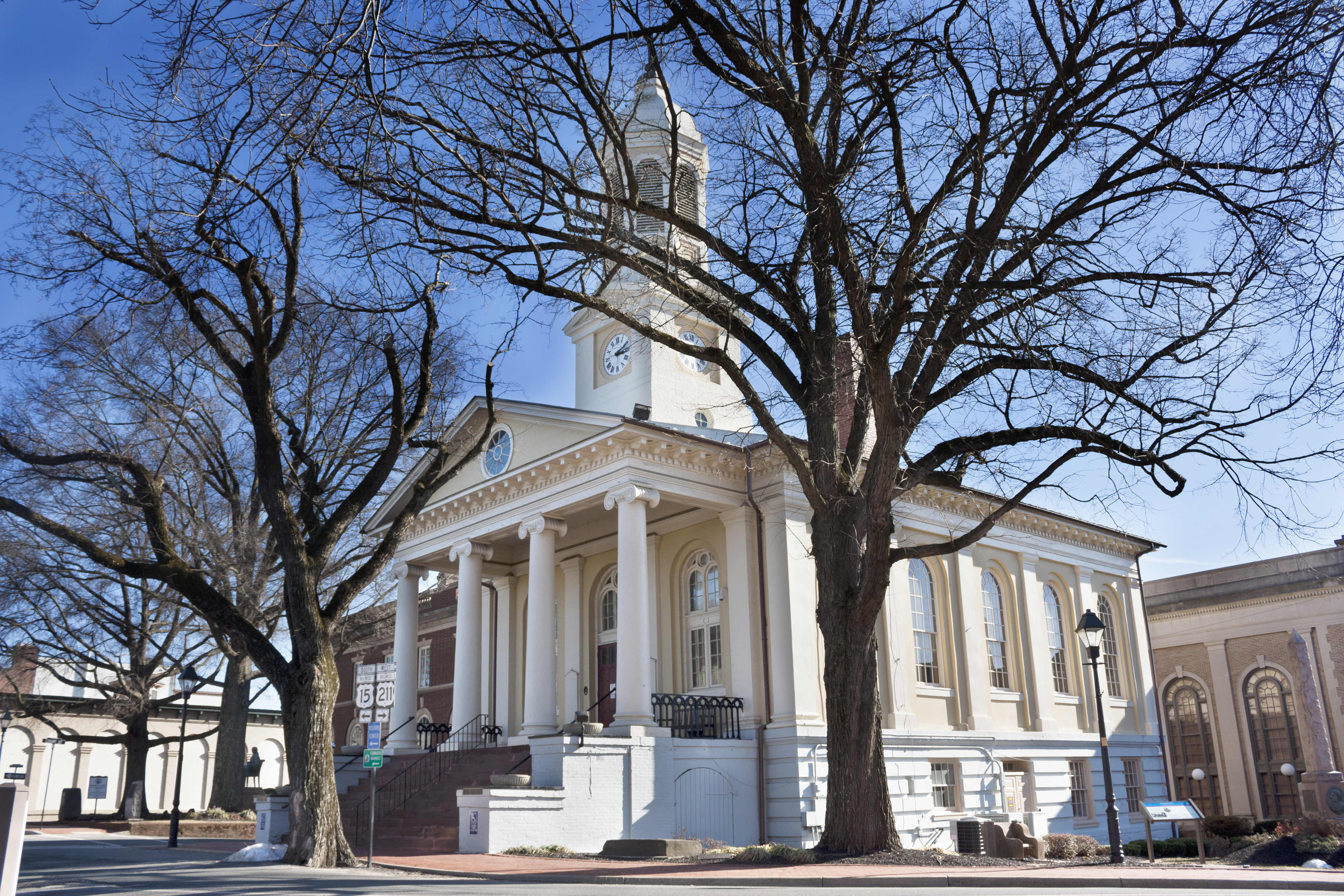 Historic Fauquier County courthouse in Old Town Warrenton, Virginia