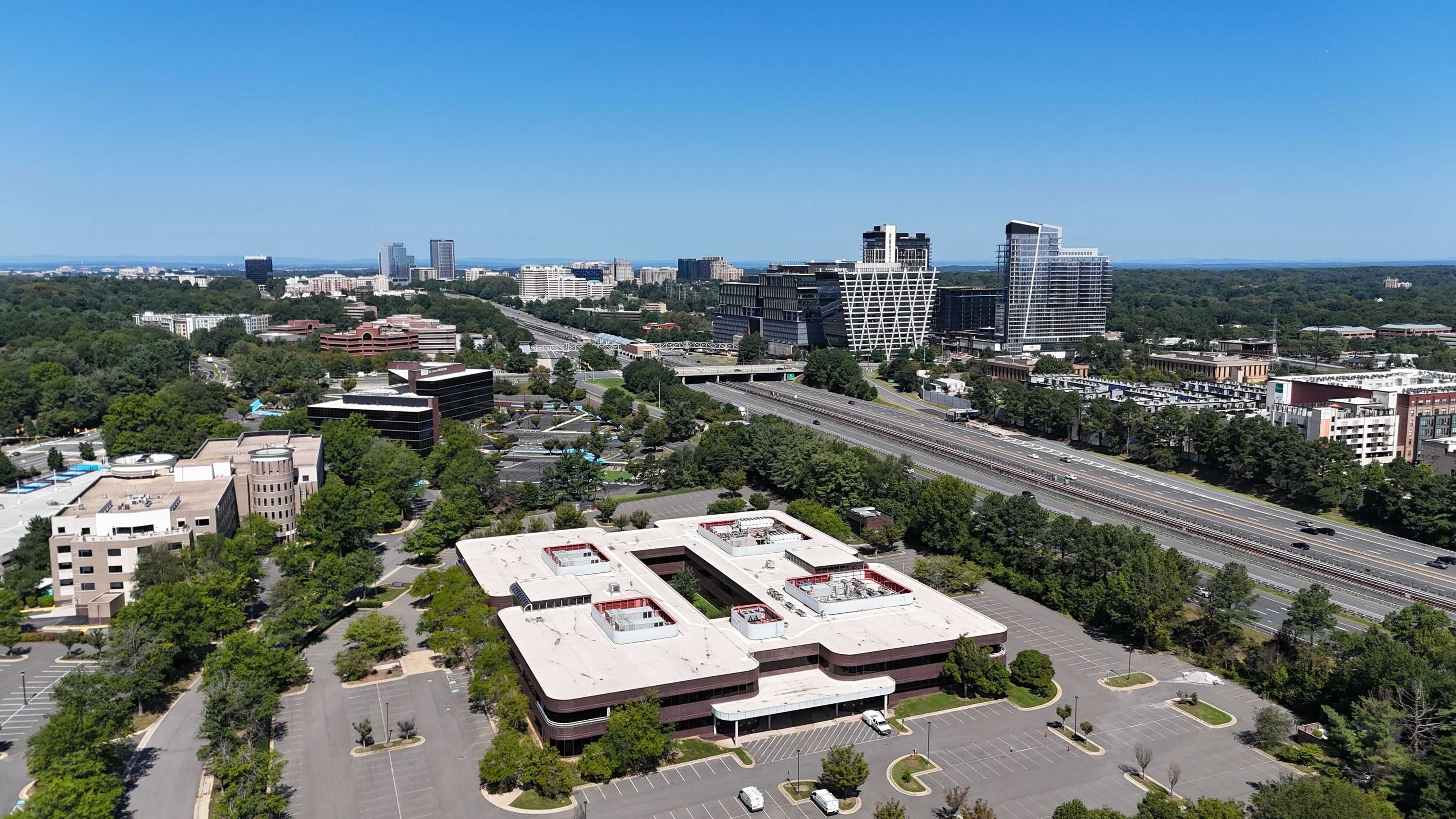 Reston skyline and office buildings along the Dulles corridor
