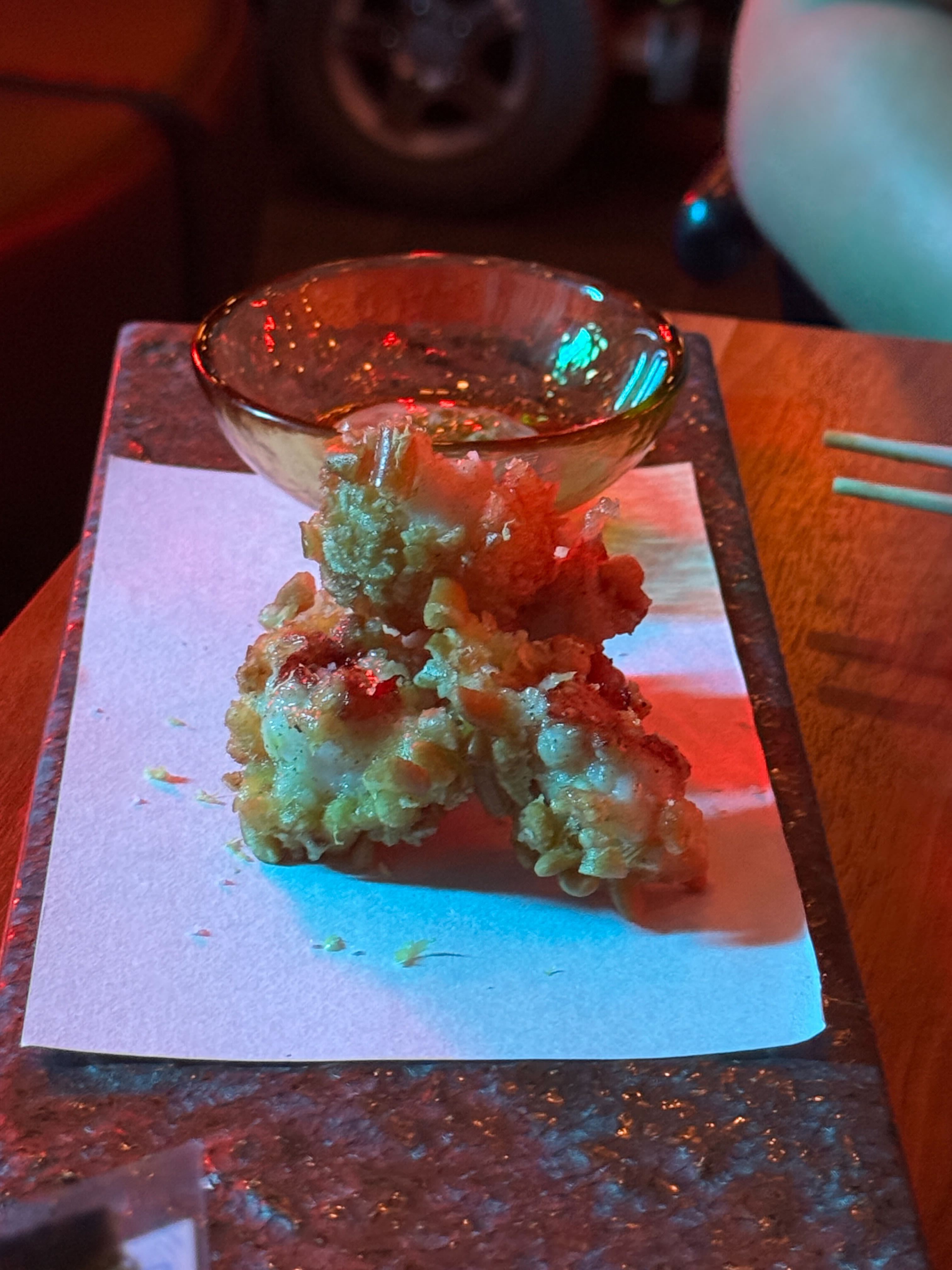 Gourmet small plates, like this rock shrimp tempura, are served at Naisō Room, the exclusive speakeasy and dining venue located within The Verse condominiums.