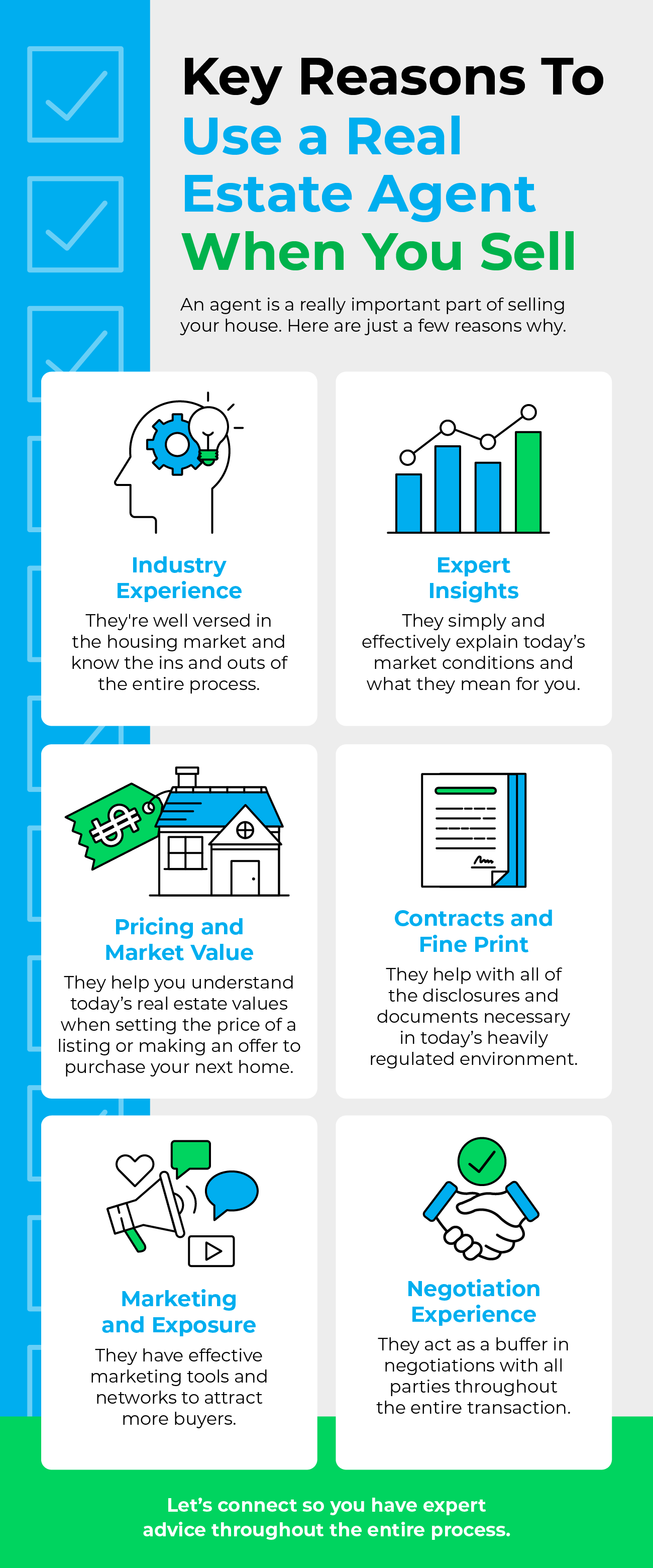Key Reasons To Use a Real Estate Agent When You Sell [INFOGRAPHIC] header image.