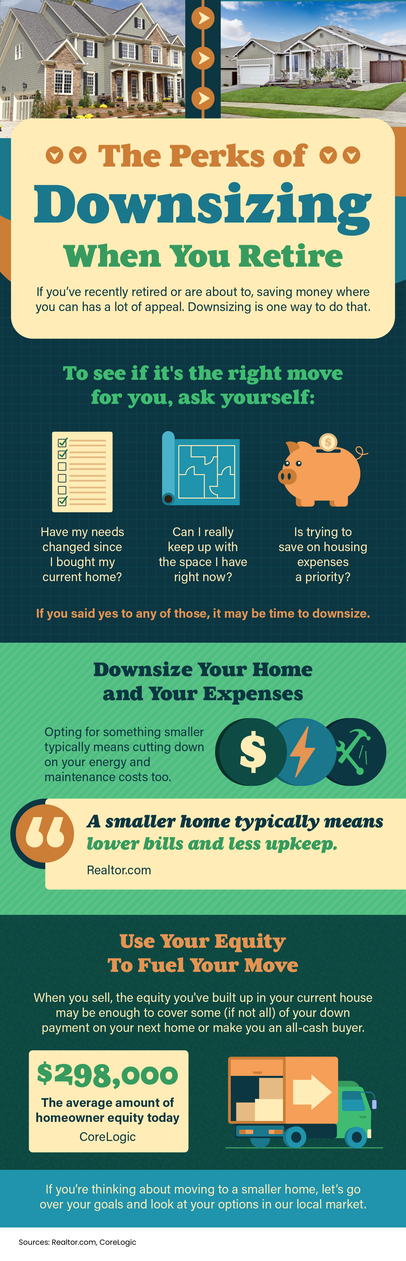 The Perks of Downsizing When You Retire [INFOGRAPHIC] header image.